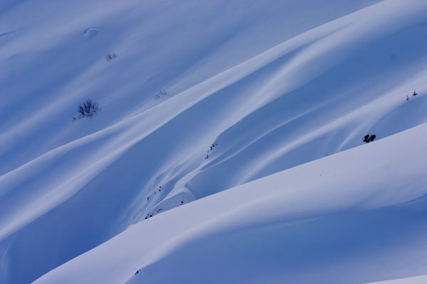 Snow drifts on Red Mountain