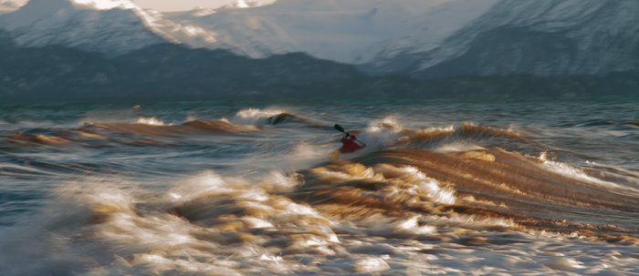 Kayak surfing on Christmas day.