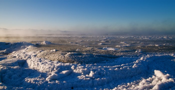 Frazil ice in Kachemak Bay.