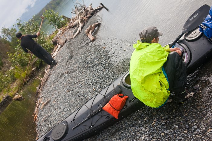 Kim and Bjorn during a much needed break from kayaking