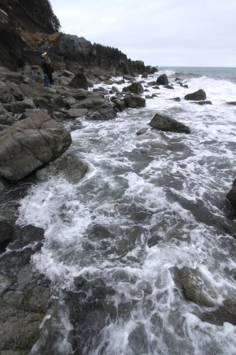 Crashing waves kept us to shore this day