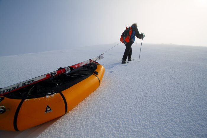 On a <a href="http://www.groundtruthtrekking.org/Journeys/WildCoast.html">year-long journey</a> our packrafts stayed with us through the winter, crossing open leads and acting as improvised gear sleds.