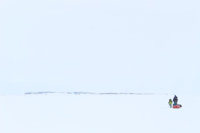 We skied across the channel to the village of Shishmaref.