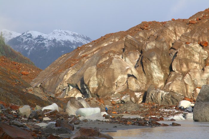 Glacier Bay is famous for its <a href="http://www.groundtruthtrekking.org/Issues/ClimateChange/GlacierRetreatInAlaska.html"> retreating glaciers</a>.  The unvegetated edges where the ice had melted away gave us a <a href="http://www.groundtruthtrekking.org/Journeys/WildCoast.html">a way through</a>