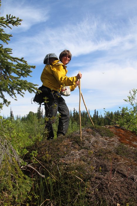 He didn't much like it, but the bug netting we sewed onto the slit in my coat kept out the worst of the mosquitoes.