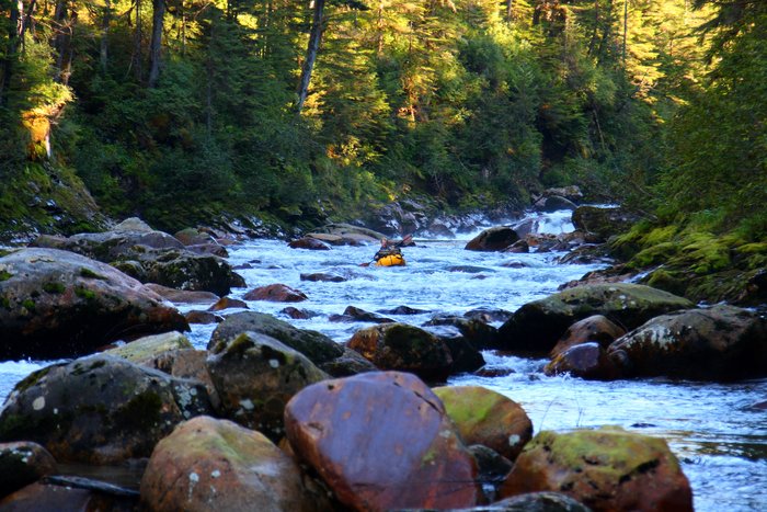 We carried the packrafts for the <a href="http://www.groundtruthtrekking.org/Journeys/WildCoast.html">huge rivers and bays</a>, but when a stream was going our way...
