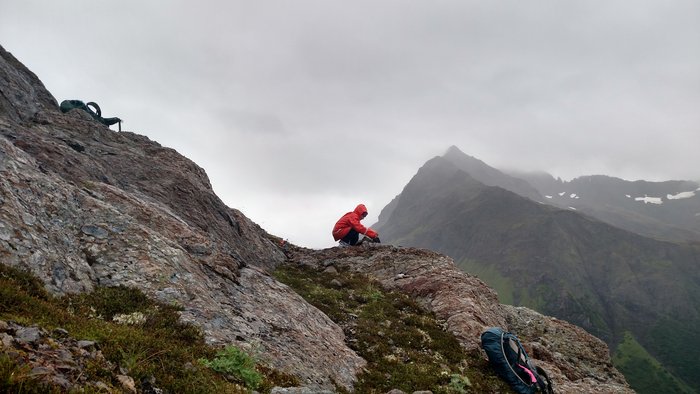 The kids helped with many aspects of trail building, but cairn building was a particular favorite.