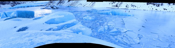 A large berg calved off a much larger berg here.