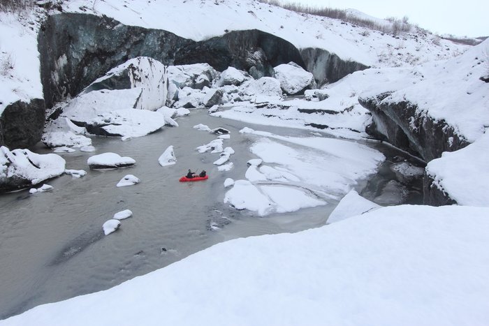 The (fairly easy) rapids on this river change dramatically every year since it runs over ice.  New ice boulders form obstacles, cliffs form and collapse... sometime in the last couple years the river completely abandoned its old valley and drilled a tunnel out to a nearby lake.