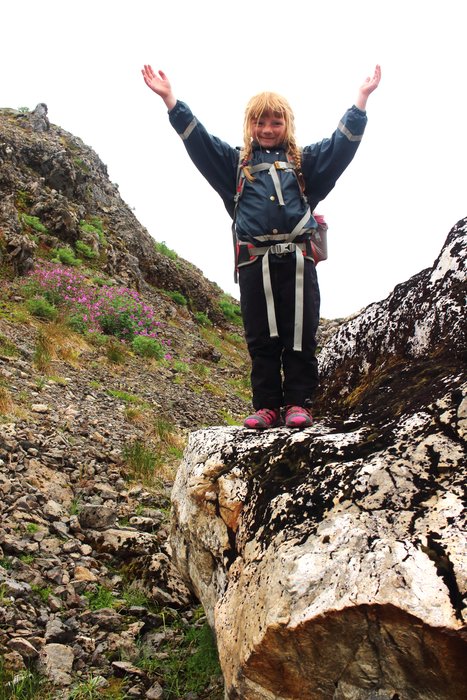 Lituya wanted me to take her picture after she climbed atop this boulder above Tutka Bay.