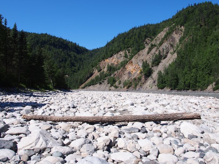 Cobbled river beach