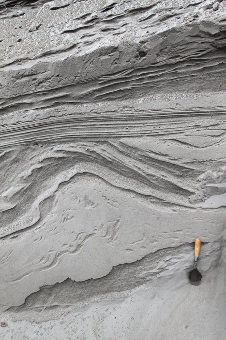 This outcrop provides evidence of a sequence of events that may mean an earthquake struck Lake Iliamna.