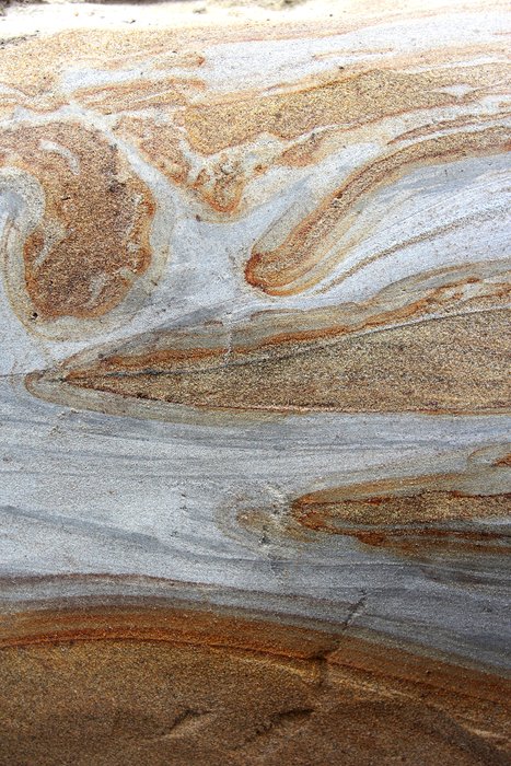 This deformed sediment was possibly liquefied during an earthquake.