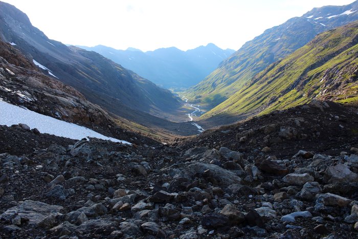 Headed toward Kachemak Bay, you can walk through this rocky pass.