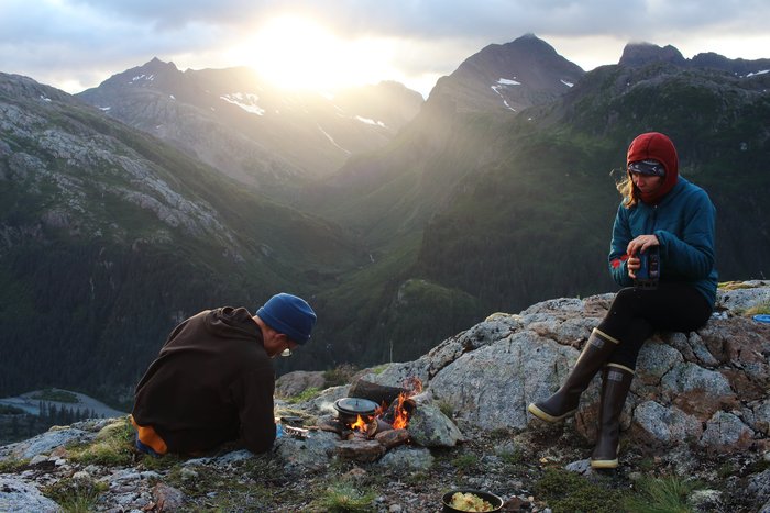 Not a bad place for a dinner after a hard day of scouting and cutting trail.