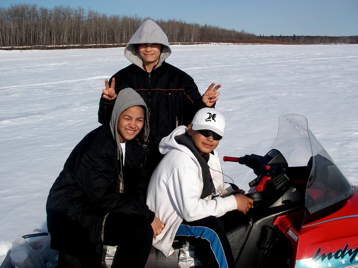 Young river travelers from the village of Red Devil. 