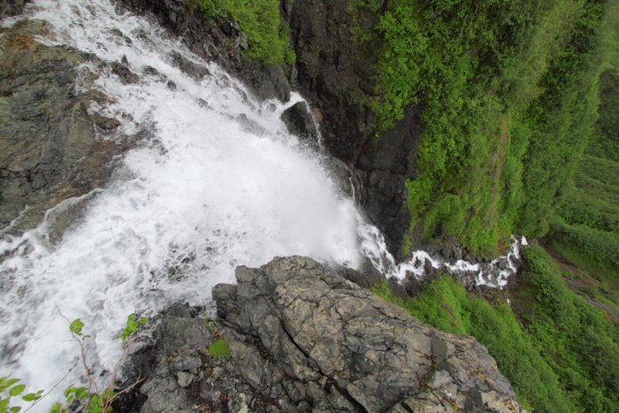 This is a vantage I didn't actually see...  I held the camera out over the cliff at the top of the waterfall so it could see for me.