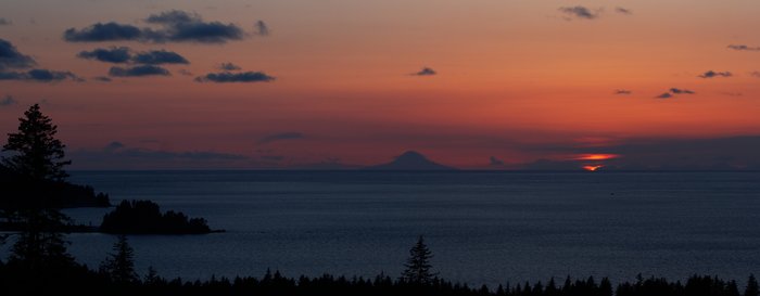 Augustine Volcano as seen from above Seldovia Bay.