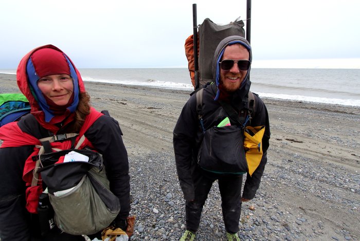 Walking into a chilly headwind.
