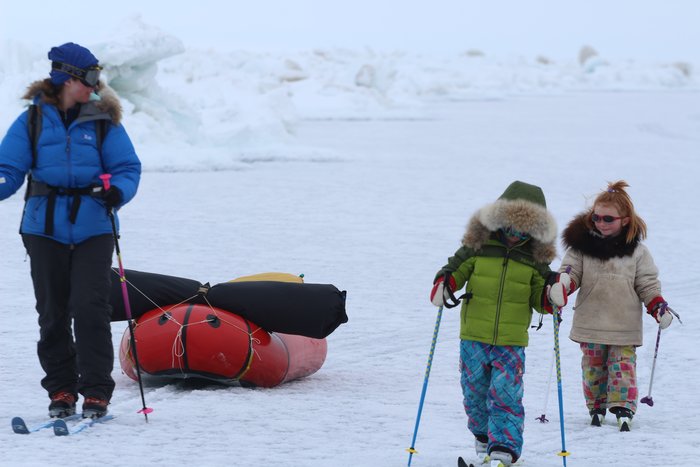 Erin skiing with the kids