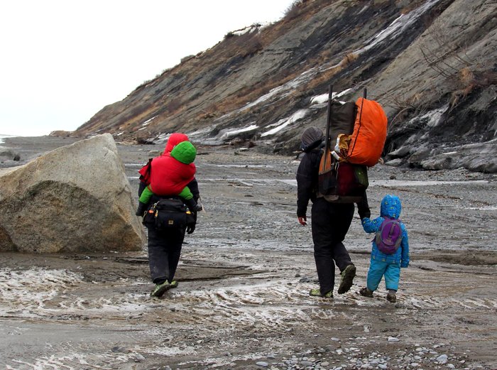 Runoff from the bluffs makes for lots of little creek crossings, along this stretch of coast.