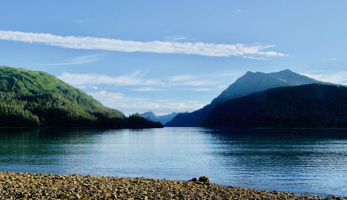 The end of a beautiful day on the ocean