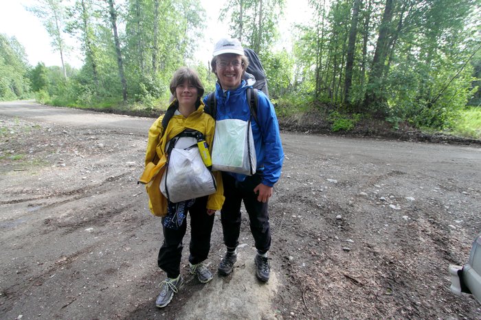 With a kid taking the place of one backpack, homemade front pouches filled some of the gap in carrying capacity.
