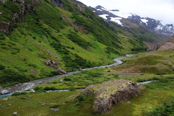 We haven't properly scouted it, but the <a href="http://www.groundtruthtrekking.org/tutka_backdoor/">Tutka Backdoor</a> trail will probably run along the slope across the river here.