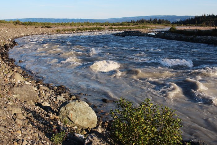 We scouted these rapids downstream of Grewingk Lake before running them.
