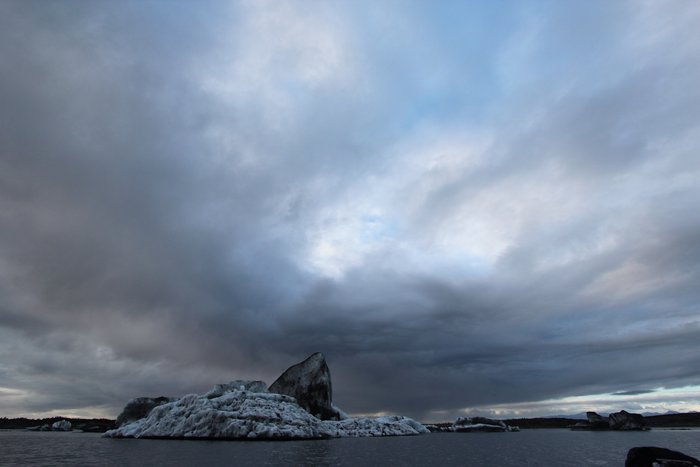 Large bergs like this probably pop up off the base of slopes into the water.