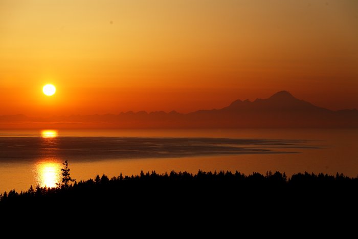 Sunset and mount Iliamna