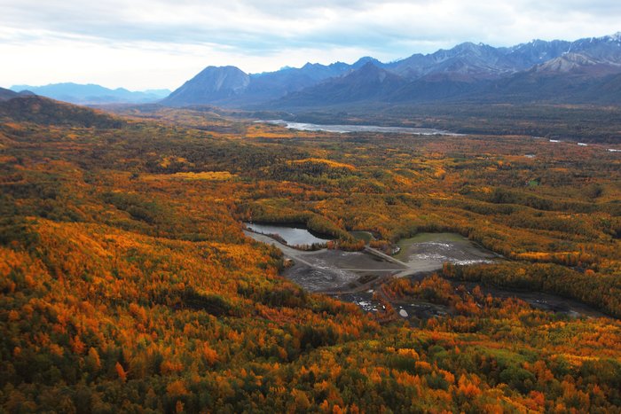 Fall colors outline the coal mine tailings from Jonesville Coal mine.  These tailings piles have long smoldered, but a major reclamation project has nearly completely extinguished them.