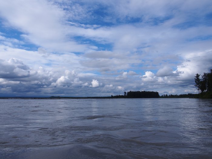 Note: Susitna on viewer's right. Alaska Range is in cloud.
