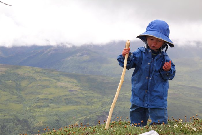 16 months old, on our <a href="http://www.groundtruthtrekking.org/blog/?p=1166">Usibelli Loop journey</a>.