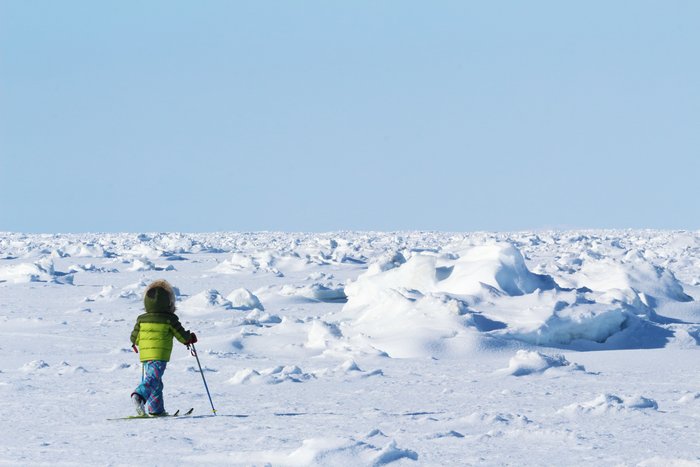 Ice rubble was as much entertainment as obstacle, skiing around 'monsters' and 'castles'