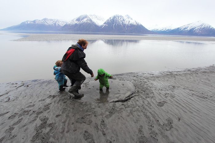 An initially firm beach acquired a water-bed like consistency when we spent some time jumping up and down on it.