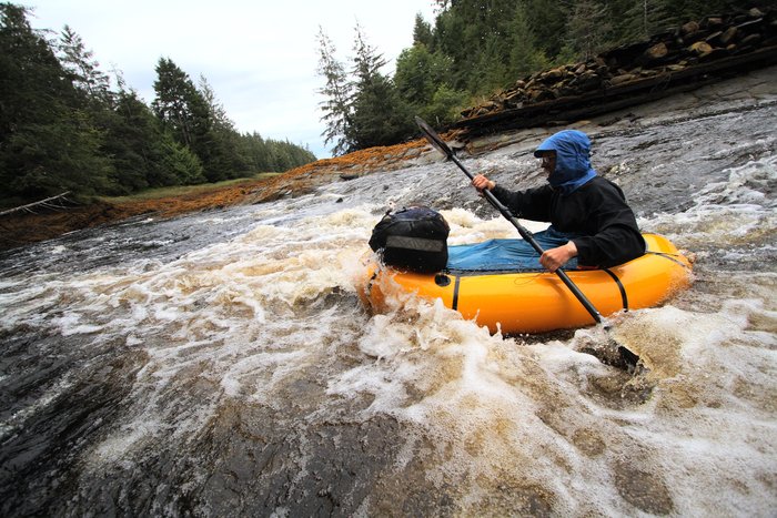 A small rapid on a Canadian creek provides a photo op.