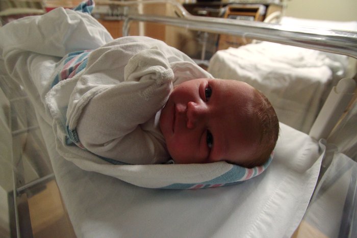 Born 1/1/11 at 10:07 am.  9 lbs 14.8 oz., 20 inches long, head diameter 15 inches.