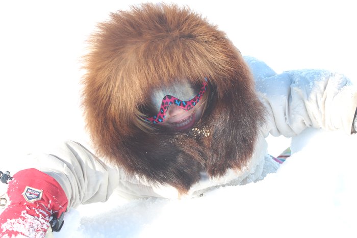 Despite few toys and little but snow to play on, the imagination provides infinite play possibilities.
