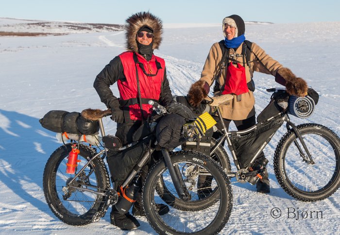 Bjrn and Kim pause on the Seward Peninsula for photo-op.