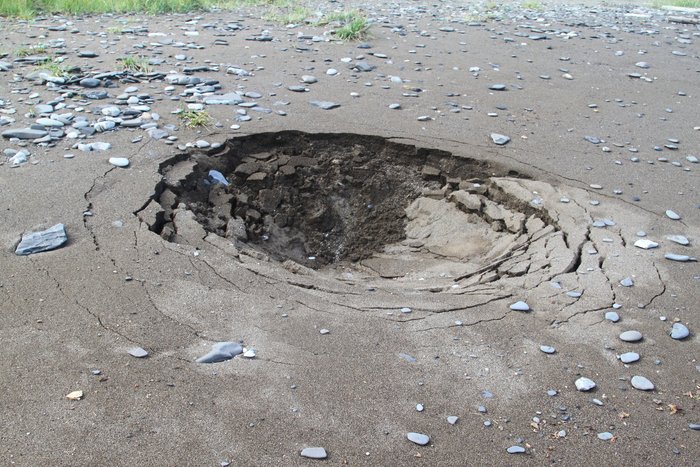 These photos depict signs of permafrost melting and coastal erosion.