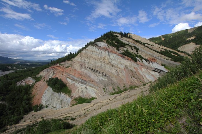 Evidence of past underground coal fires in the area near Usibelli Coal Mines.