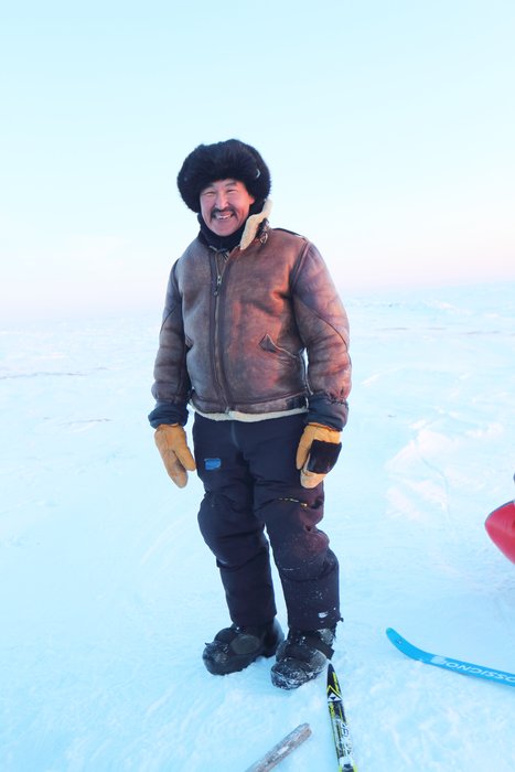 Bryan Weyauvanna found us way out in the icy wilderness between Nome and Teller to provide good advice about the windy country we were headed into.