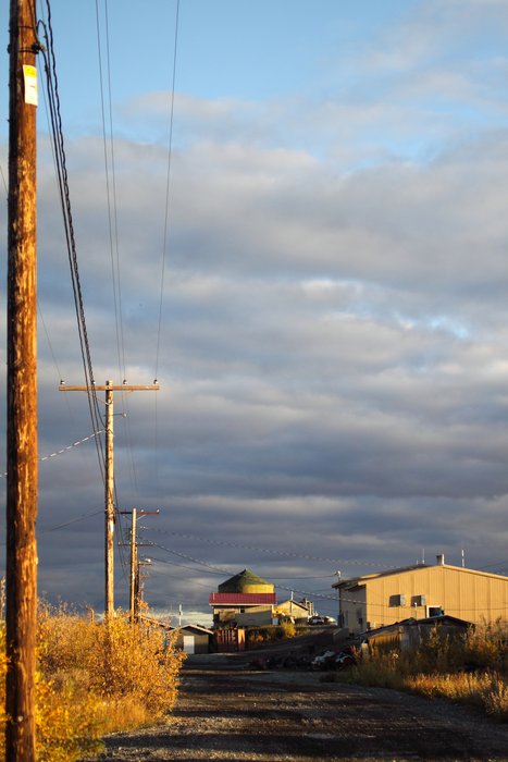 The riverfront road in Noatak.