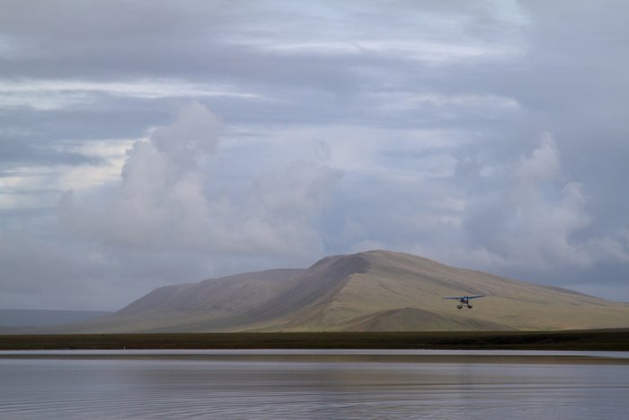 The floatplane departs after dropping us in a lagoon near Cape Lisburne.