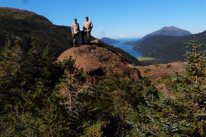 Once you walk inland from here, the views are expansive, but you're out of sight from the familiar sight of Tutka Bay.