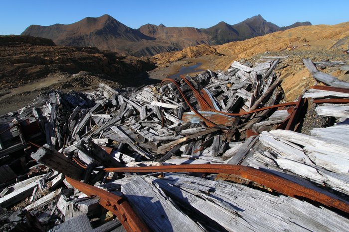 Rail cars full of chromite were dumped into trucks here for transport to a dock on the ocean.