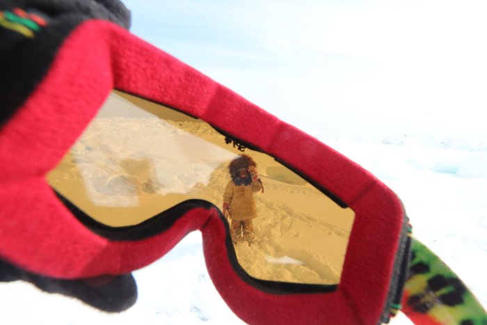 We wore ski goggles almost all the time for the first month and a half of our expedition. This definitely colored our view of the world.
