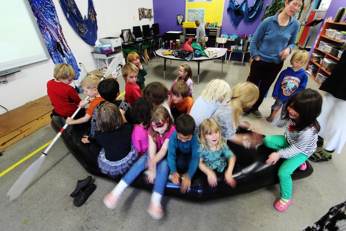 We visited the Fireweed school in Homer, and the kids were very interested in this packraft.