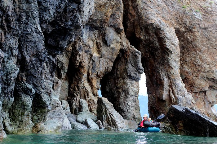 Cohen Island in Kachemak Bay has excellent sea caves.